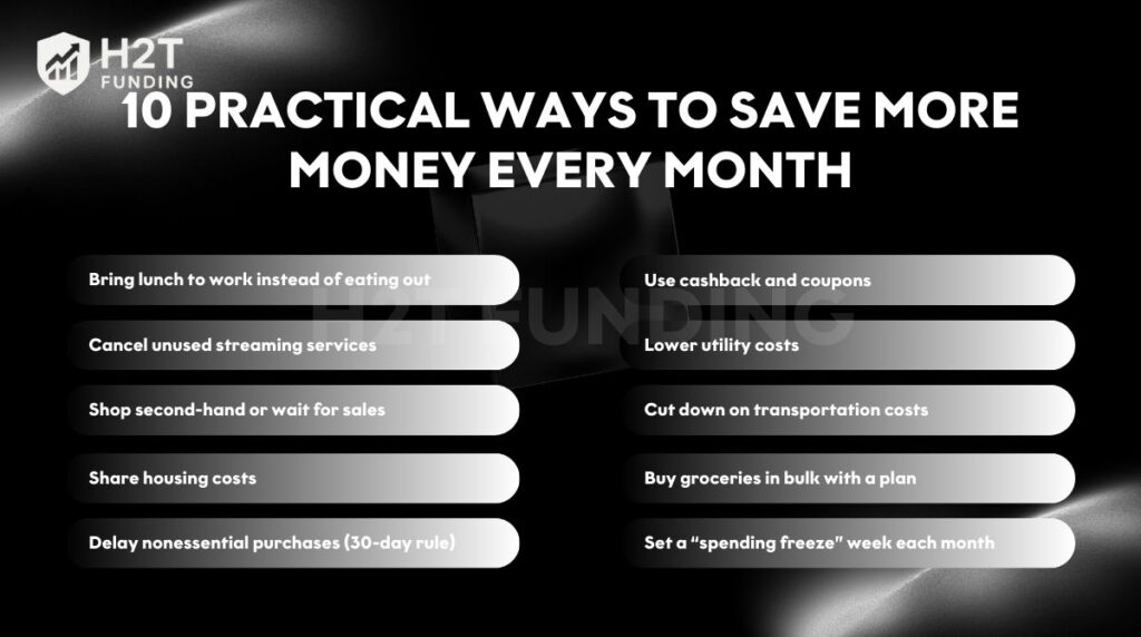 10 practical ways to save more money every month