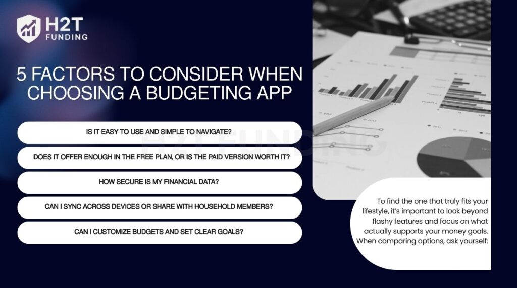 5 factors to consider when choosing a budgeting app