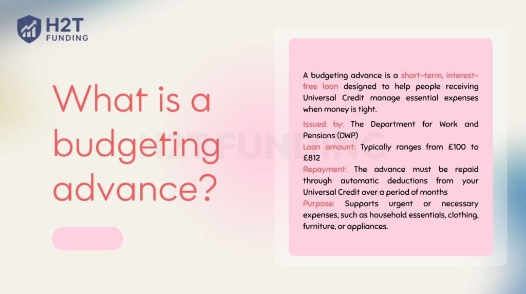 A budgeting advance is a short-term, interest-free loan