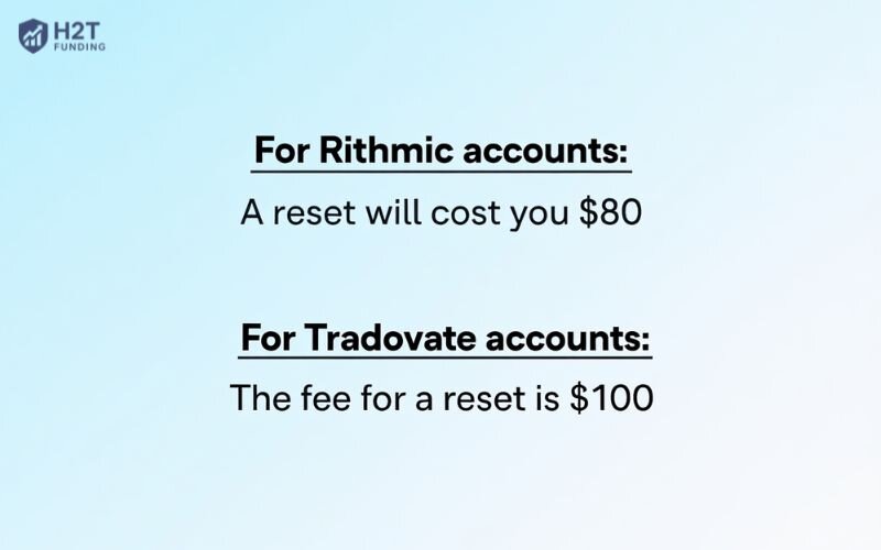A detailed breakdown of the reset fees