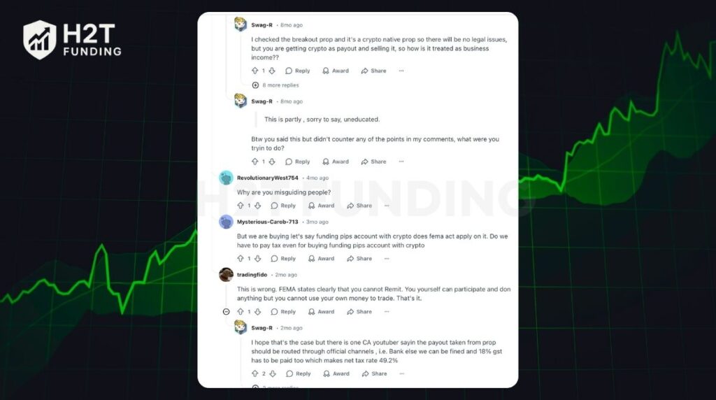 A major topic of conversation is the legality of international prop firms under FEMA regulations
