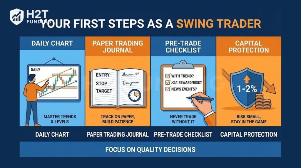 A step-by-step guide to be a swing trader