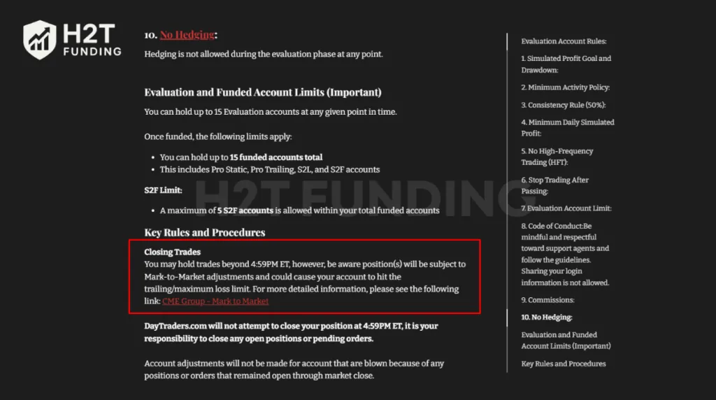 A warning regarding Mark-to-Market adjustments and the 4_59 PM ET manual closure requirement