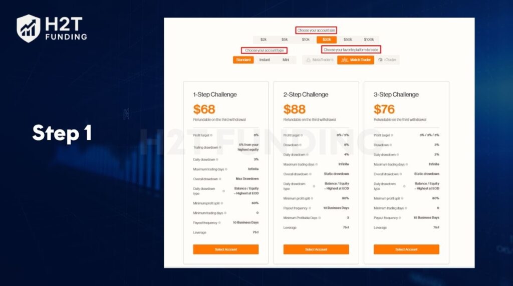 Access the official website and select a challenge
