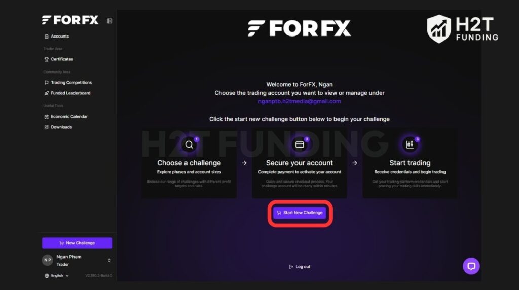 Accessing the dashboard and selecting a challenge