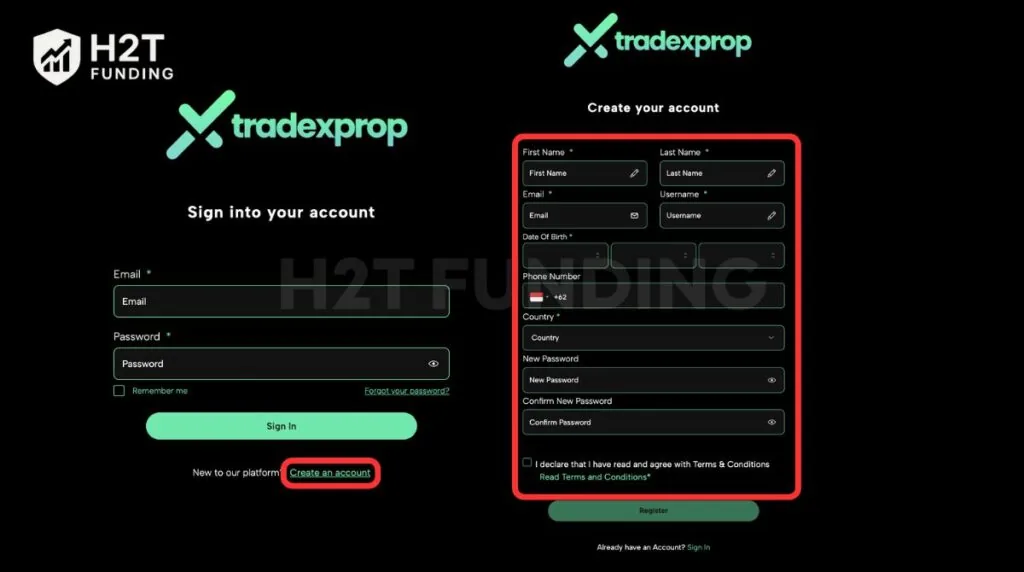 Account creation