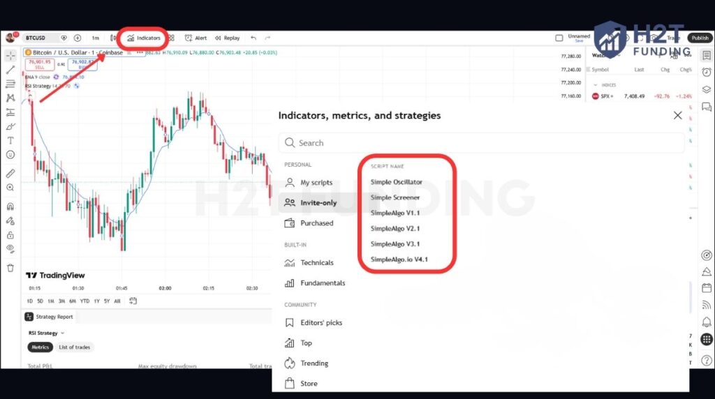 Add SimpleAlgo to your chart