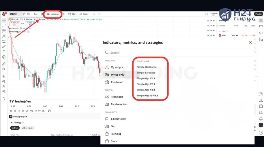 Add SimpleAlgo to your chart