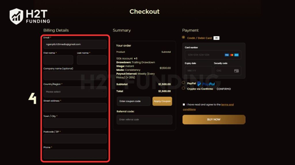 After configuring your ideal challenge, proceed to the checkout page