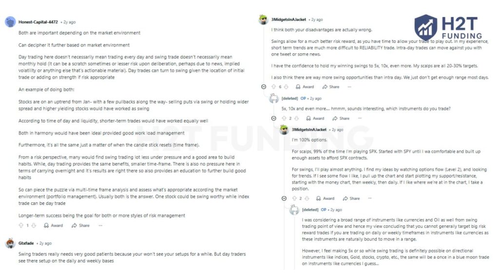 Another Reddit thread discussing swing trading vs. day trading strategies