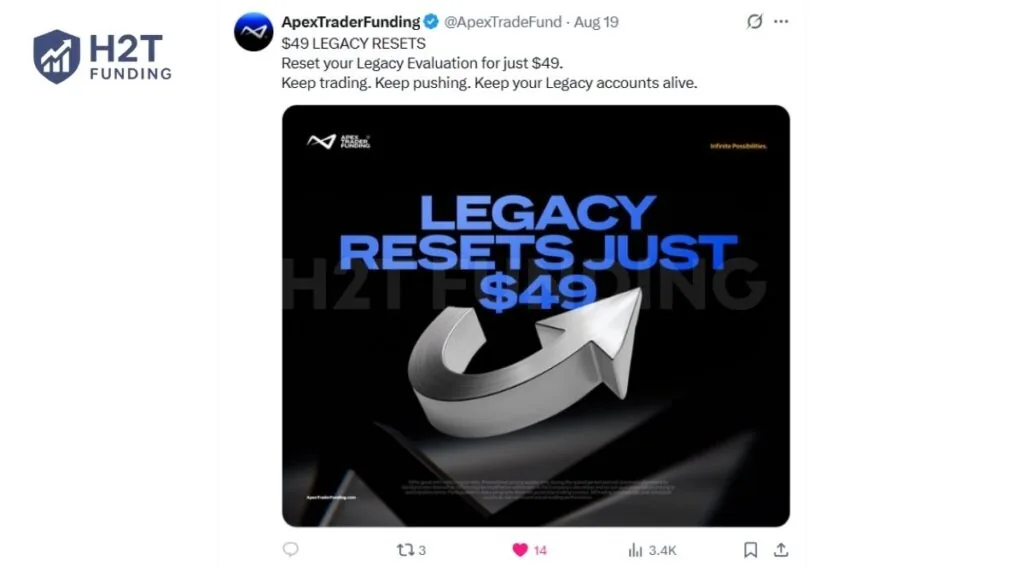 Apex promoted a $49 Legacy Reset for older Legacy accounts