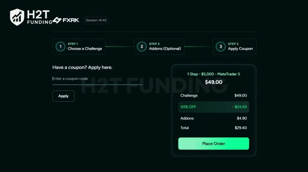 Apply coupon & review
