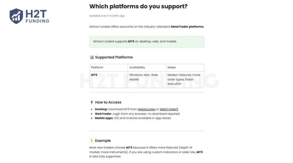 Atmos Funded trading platform