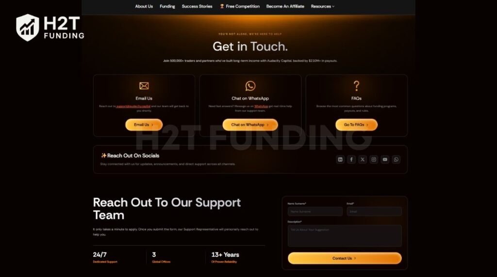 Audacity Capital customer service channels