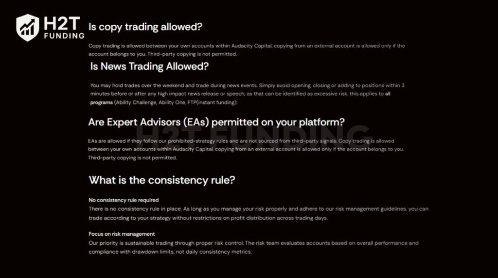 Audacity Capital general guidelines