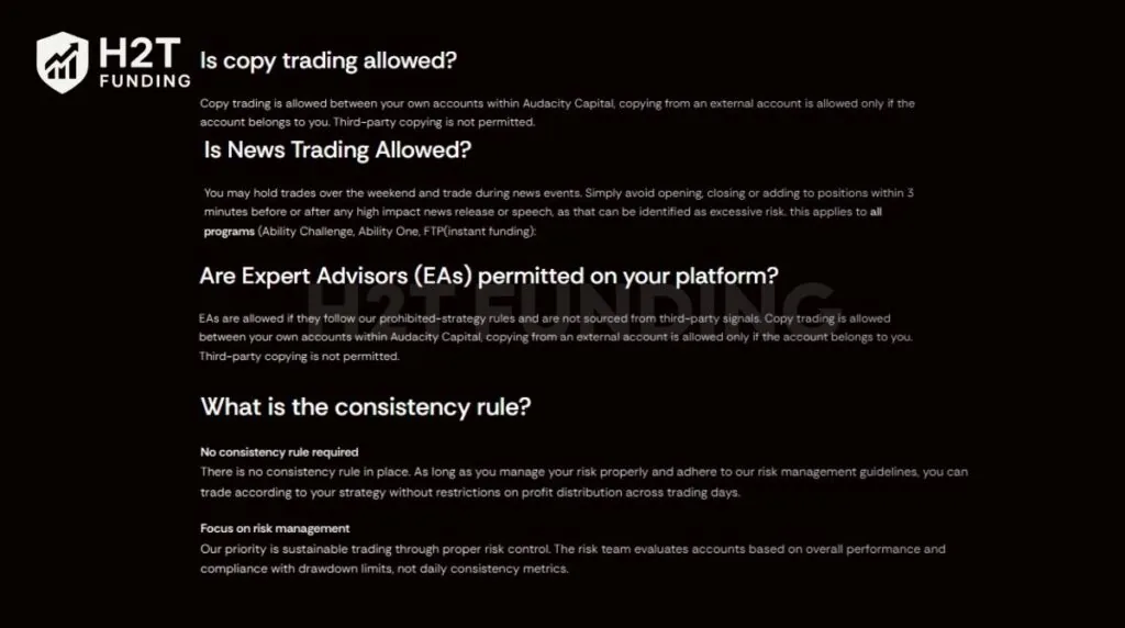 Audacity Capital general guidelines