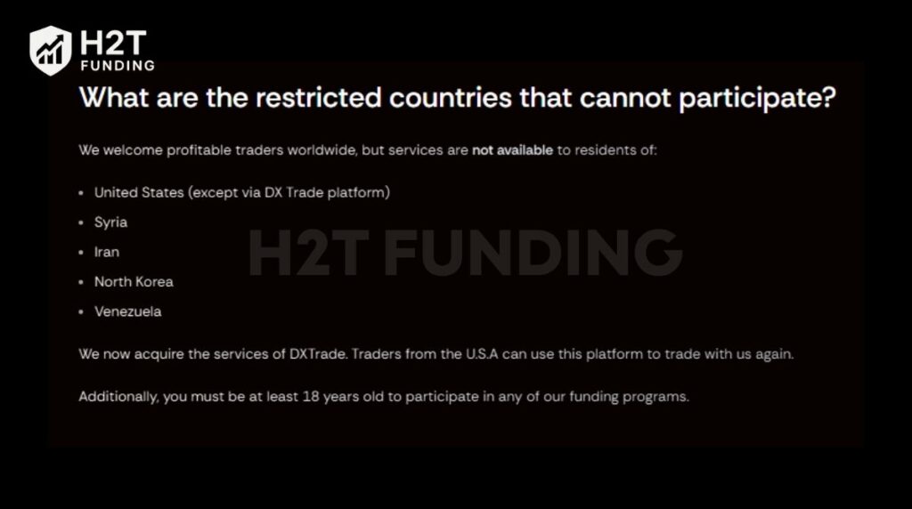 Audacity Capital restricted countries