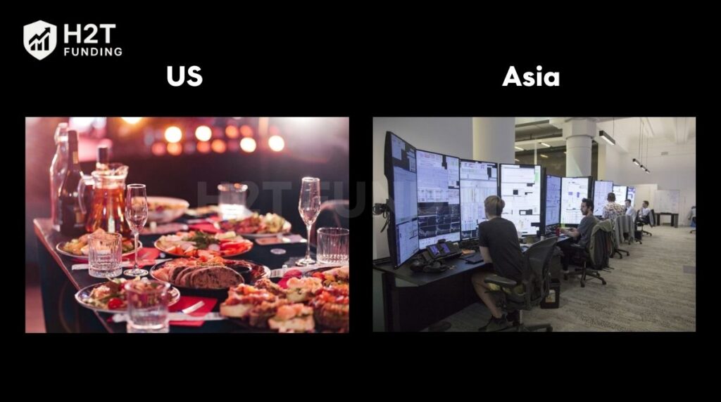Because when the U.S. is having Sunday dinner, Asia is already starting the Monday workweek