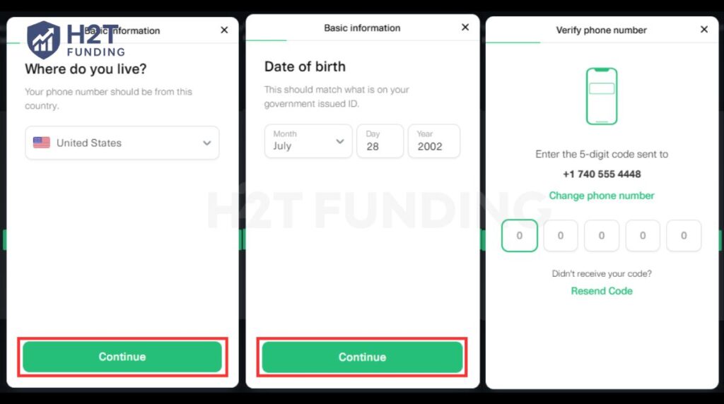 Before trading, TPT requires identity verification (KYC)