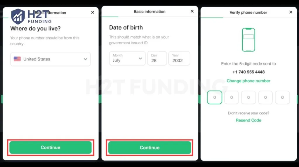 Before trading, TPT requires identity verification (KYC)