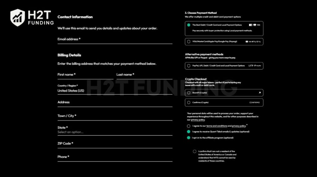 Billing and payment methods