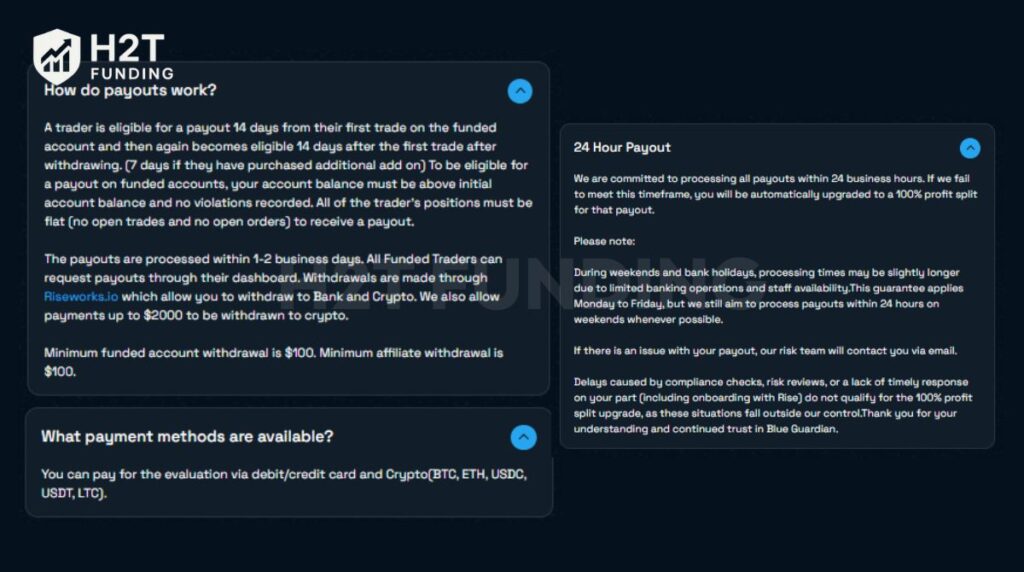 Blue Guardian payout structure