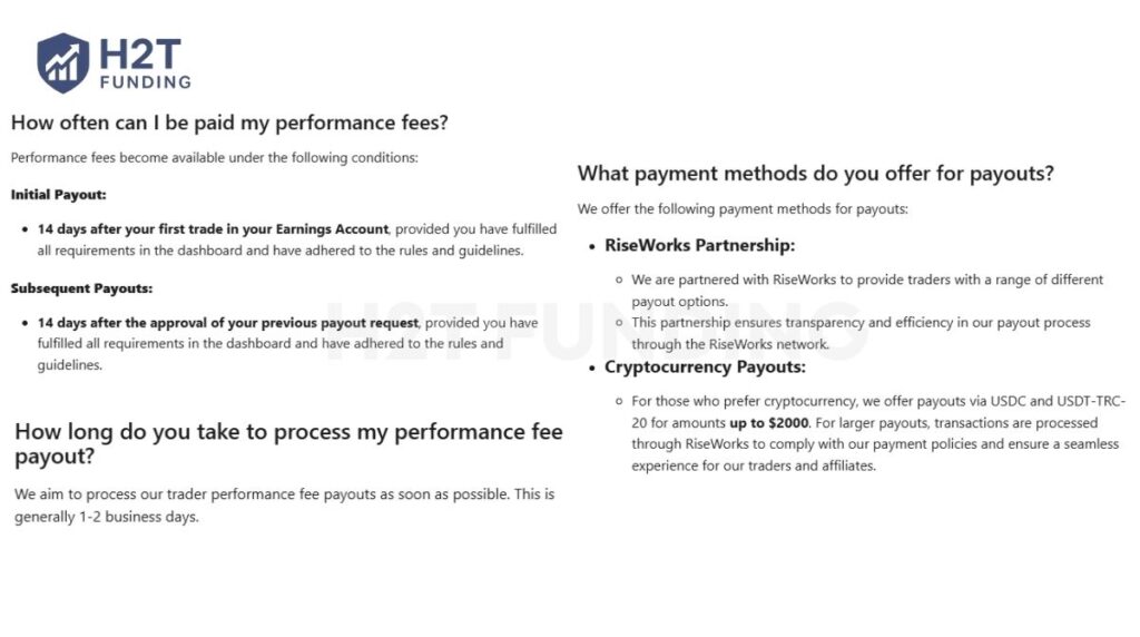 Blueberry Funded payout structure