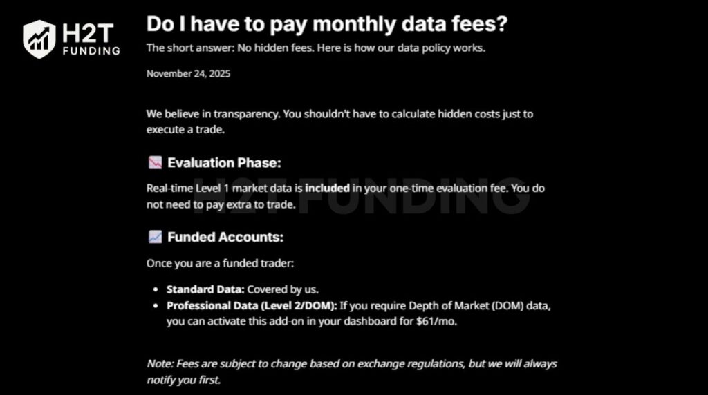 Blueberry Futures has no hidden data fees during evaluation