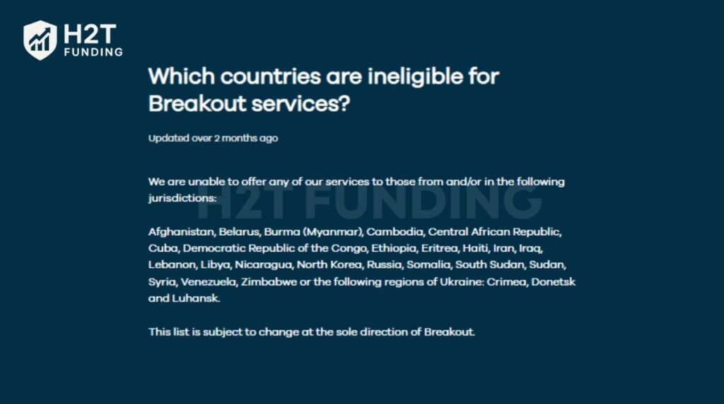 Breakout restricted countries