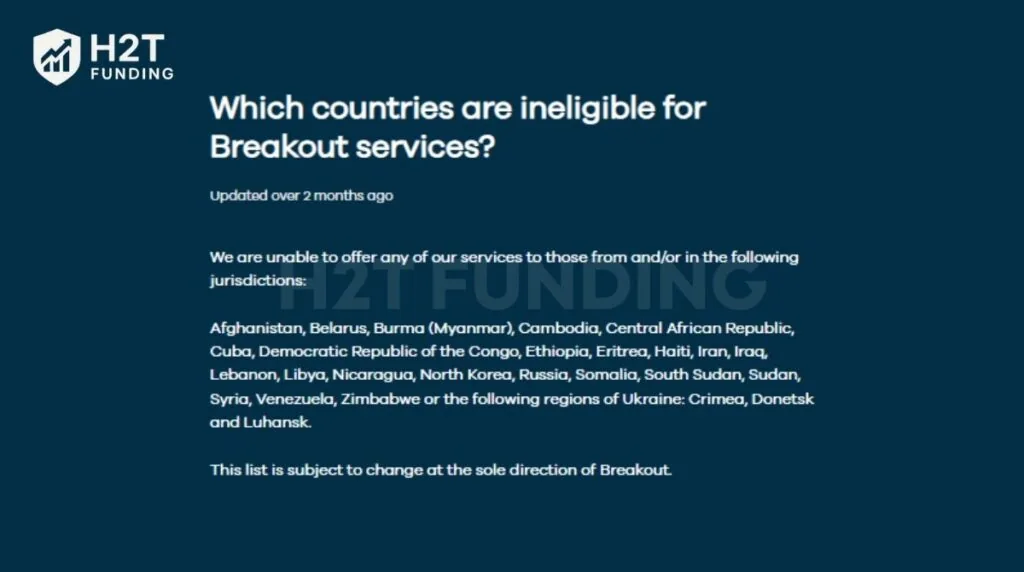 Breakout restricted countries