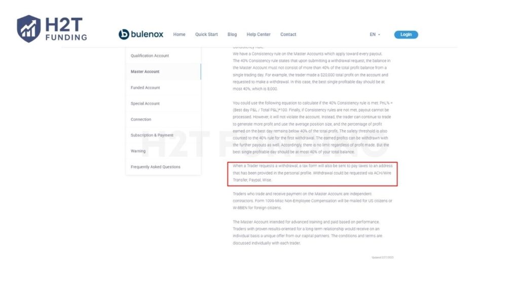 Bulenox offers several accessible payment methods