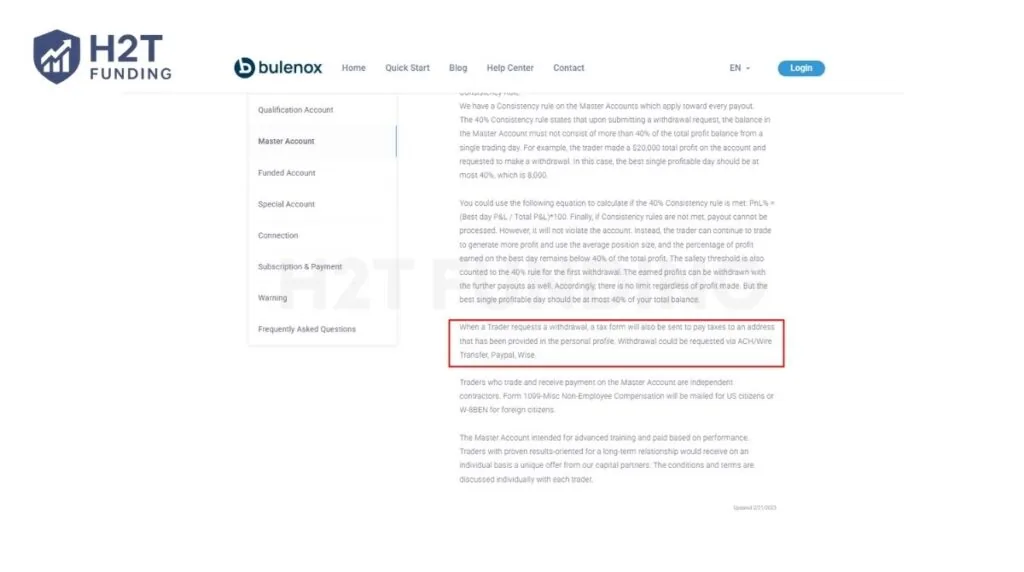 Bulenox offers several accessible payment methods