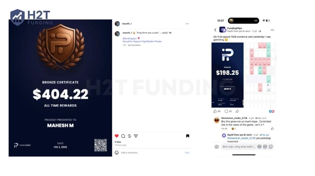 Certificates from funded traders