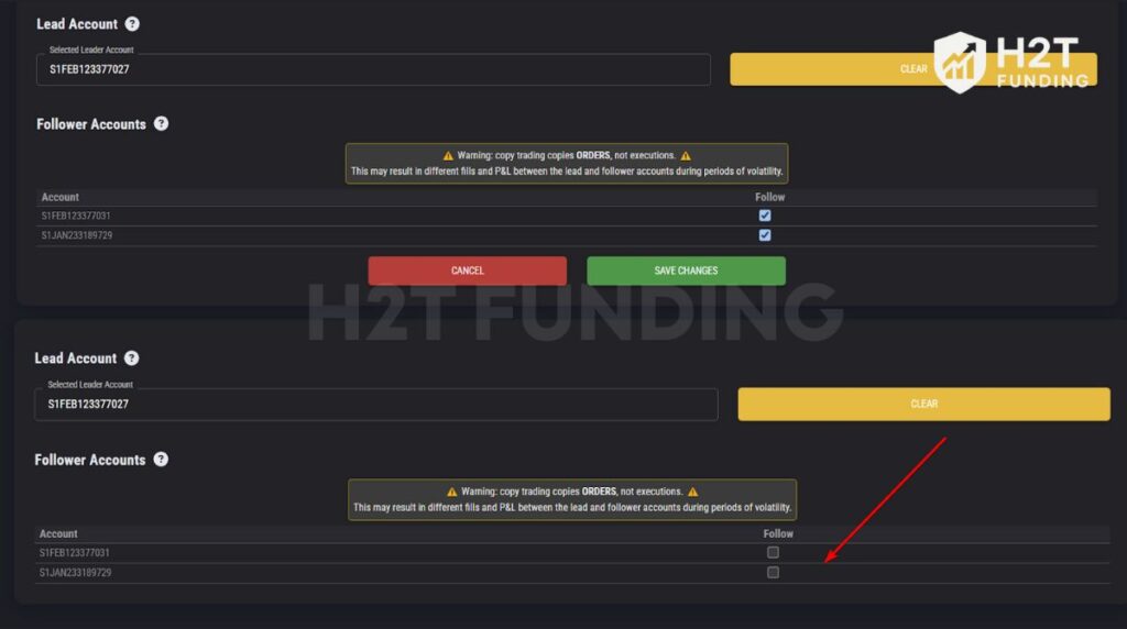 Choose which account will act as the Leader