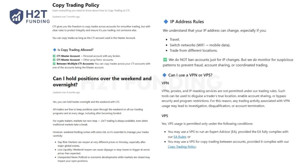 City Traders Imperium allowed trading rules