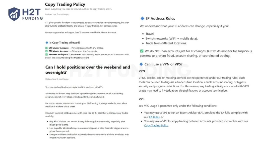 City Traders Imperium allowed trading rules
