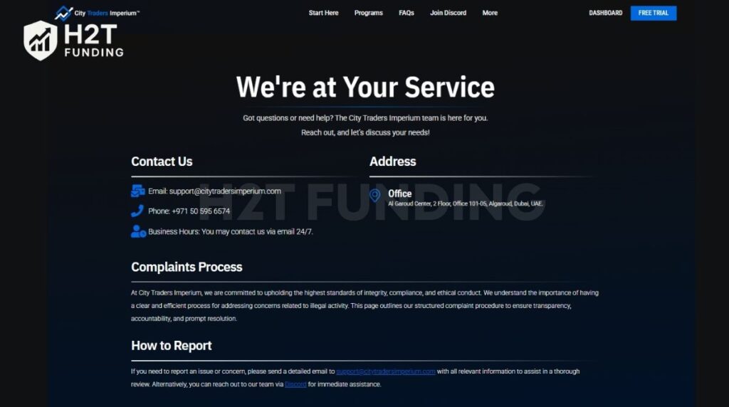 City Traders Imperium customer service