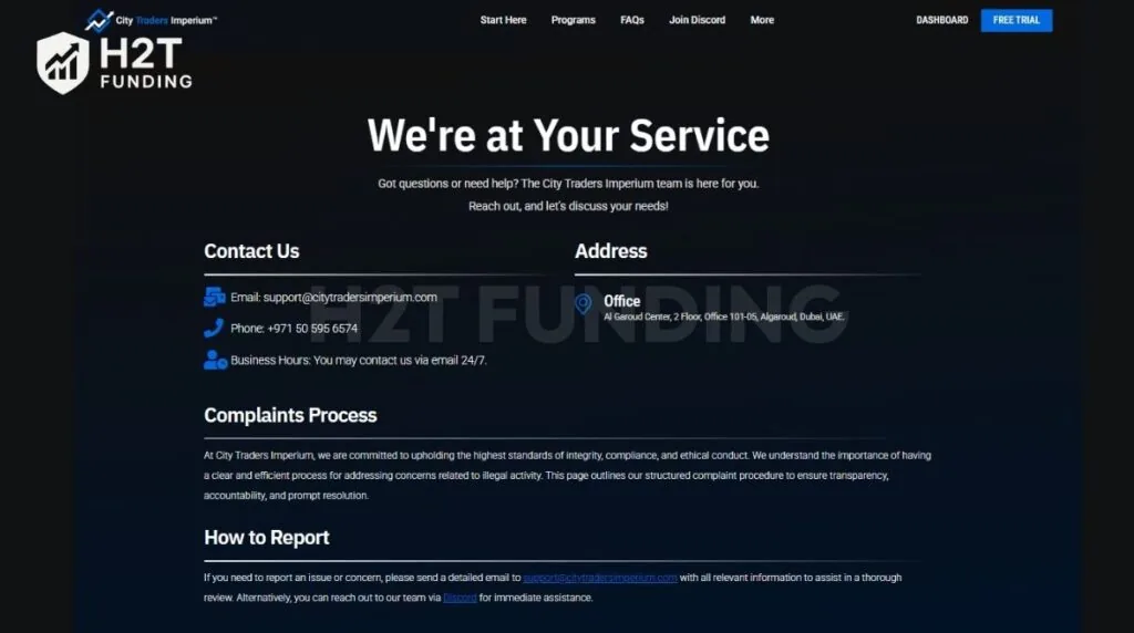 City Traders Imperium customer service