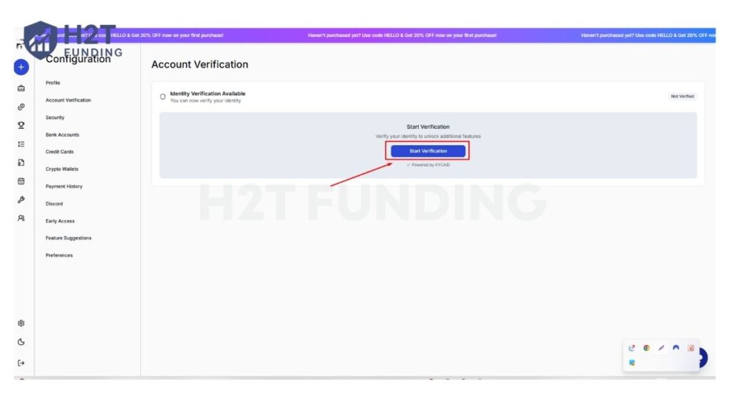 Click on Start Verification
