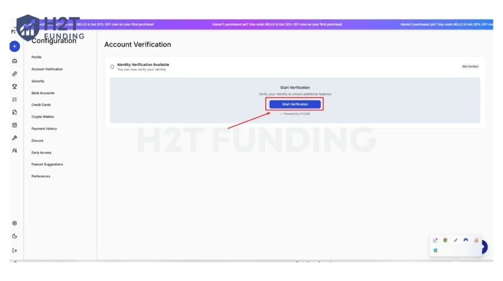 Click on Start Verification