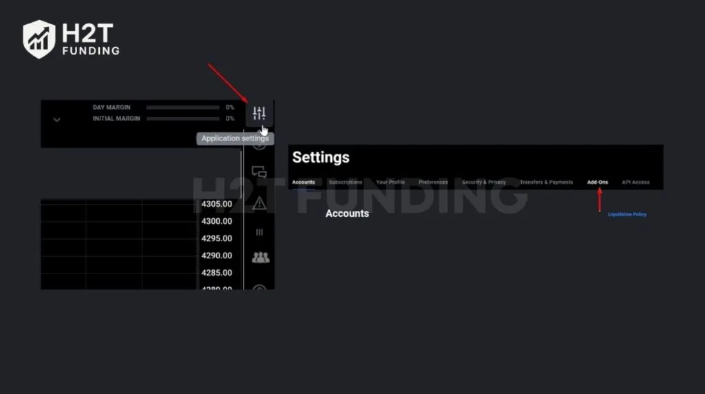 Click the Application Settings button to open your configuration menu