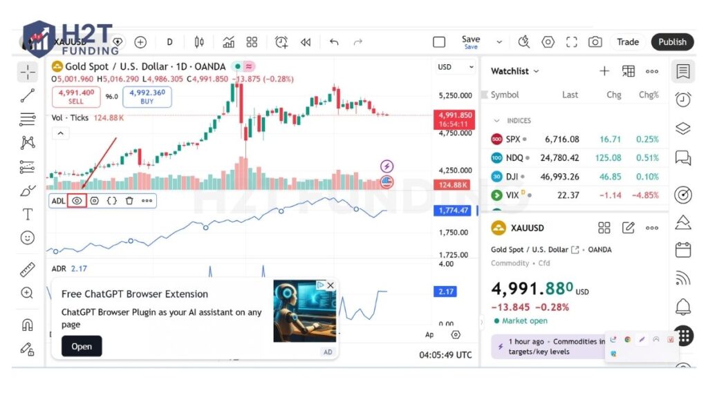 Click the Eye icon that appears