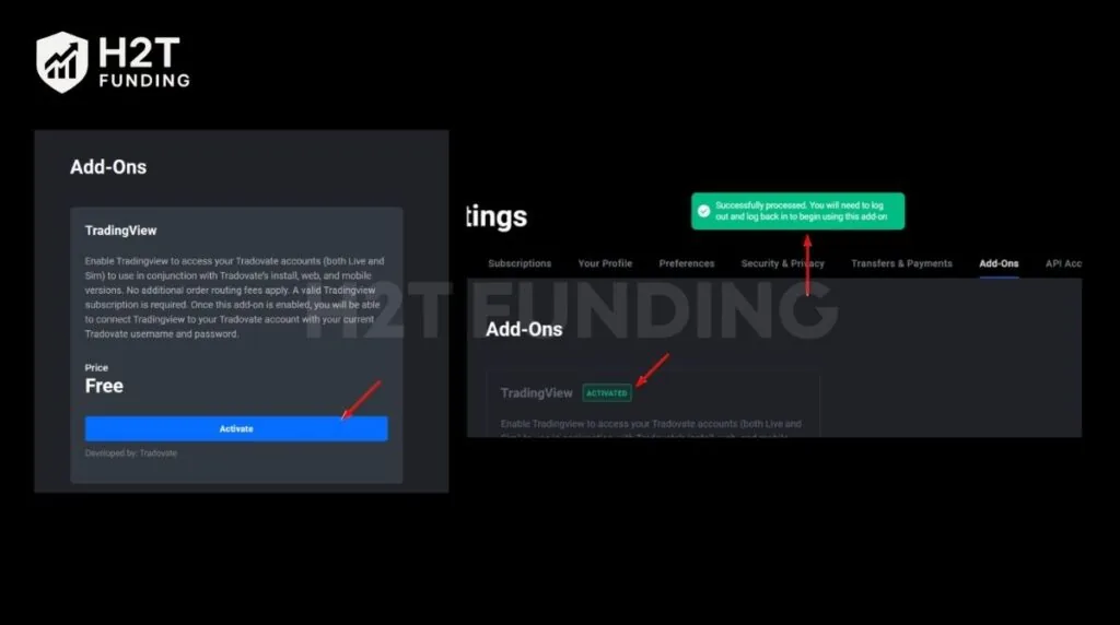 Click the blue Activate button to enable it