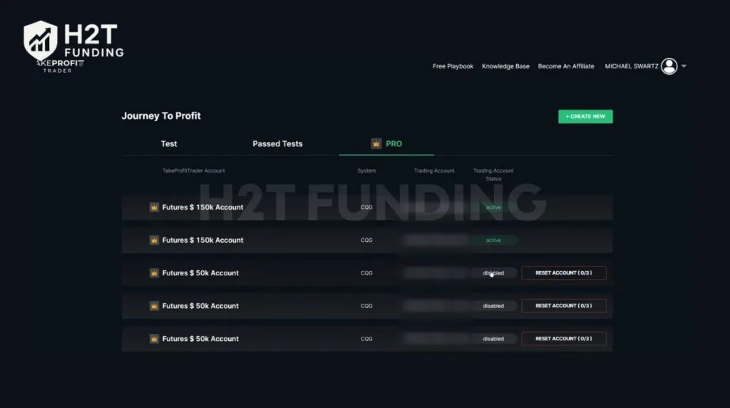 Click the reset button associated with your failed account