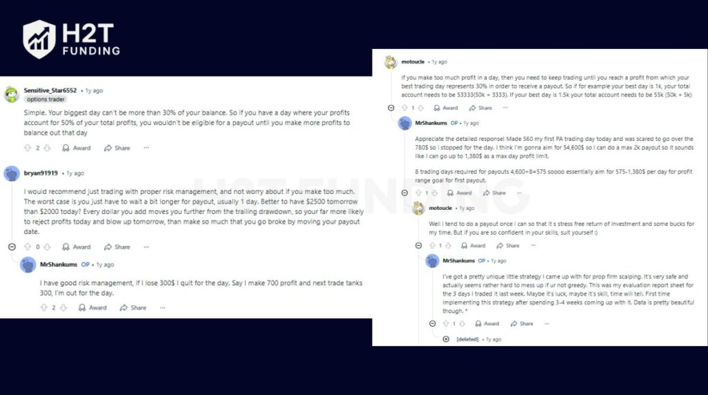 Community explains how to rebalance profits under Apex 30% rule