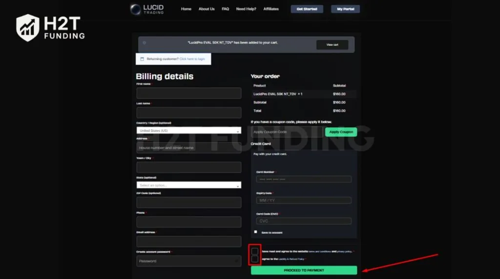 Complete payment and activation