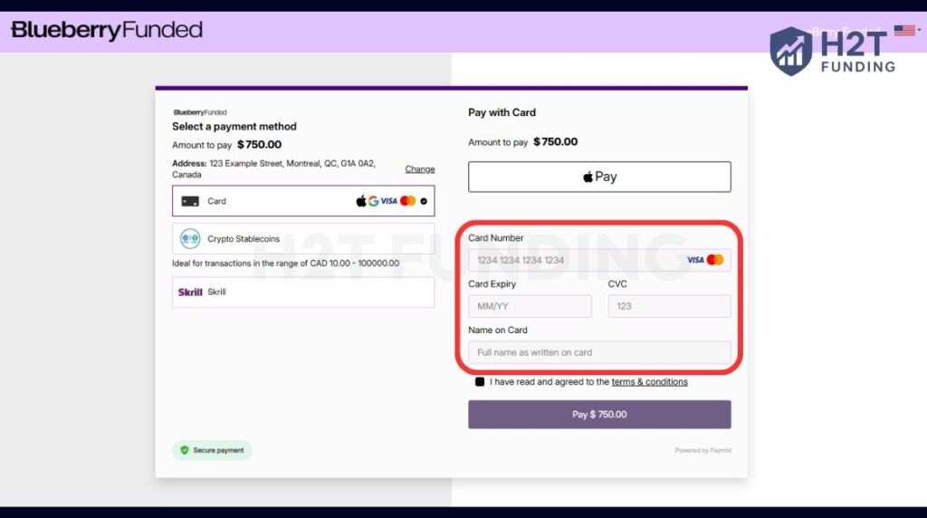 Complete the secure checkout