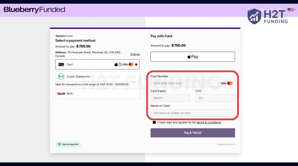 Complete the secure checkout