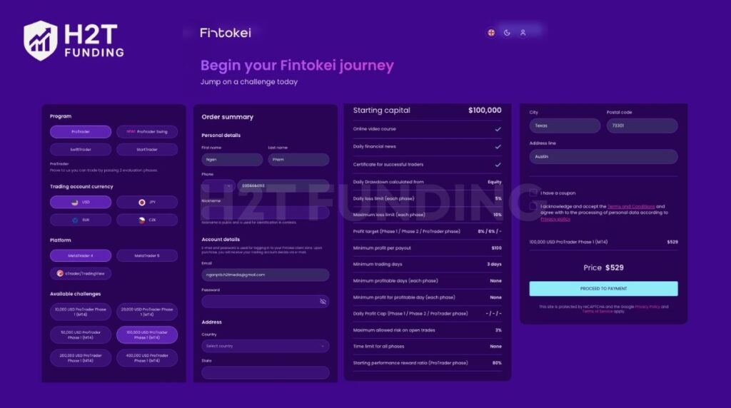 Configure your trading program