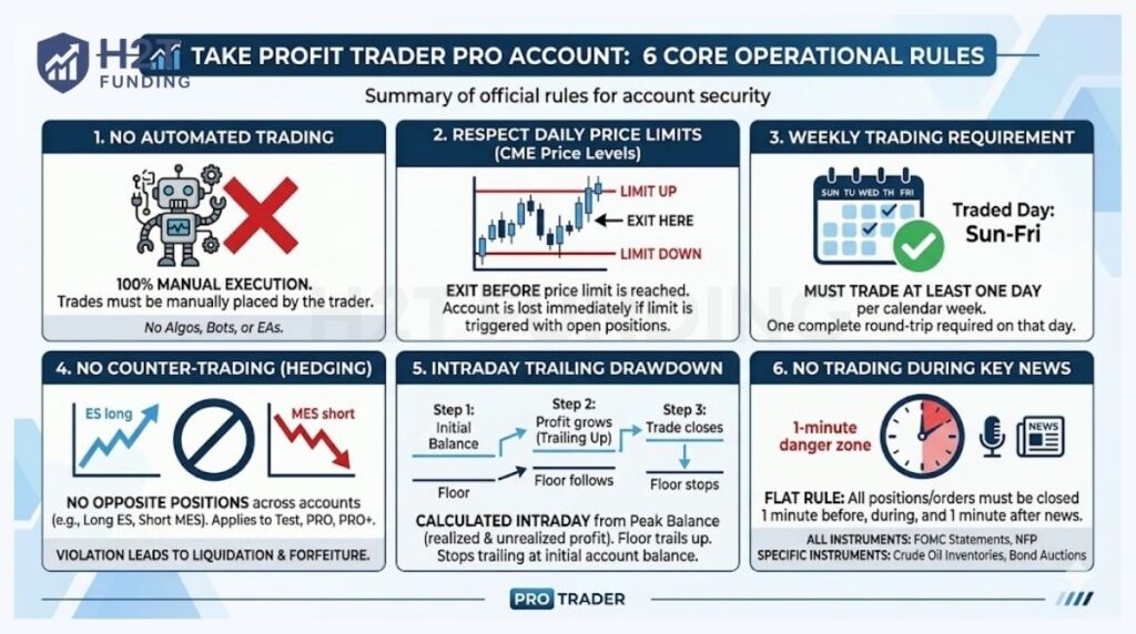 Core rules of the Take Profit Trader PRO account